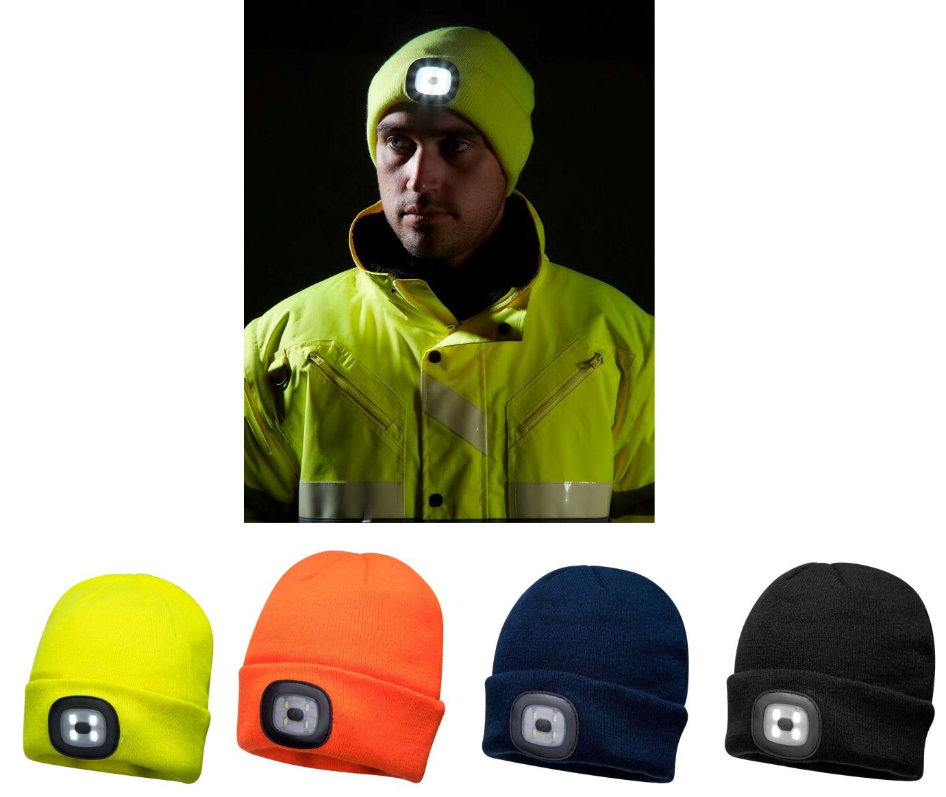 Portwest B029 Beanie LED Head Light USB Rechargeable - Click Image to Close